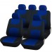 Coprisedili Universali A18 Con Coprivolante, 2 Copricinture Blu Royal - Nero Coprisedili Universali A18 Con Coprivolante, 2 Copricinture Blu Royal - Nero